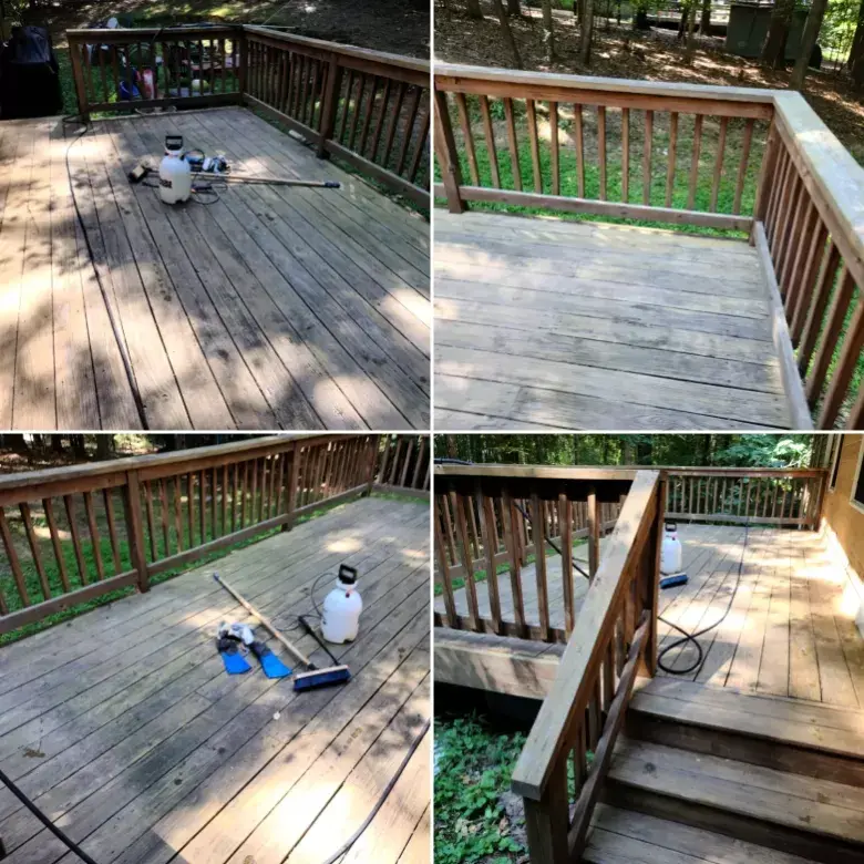 Deck restoration work in progress in Chapel Hill