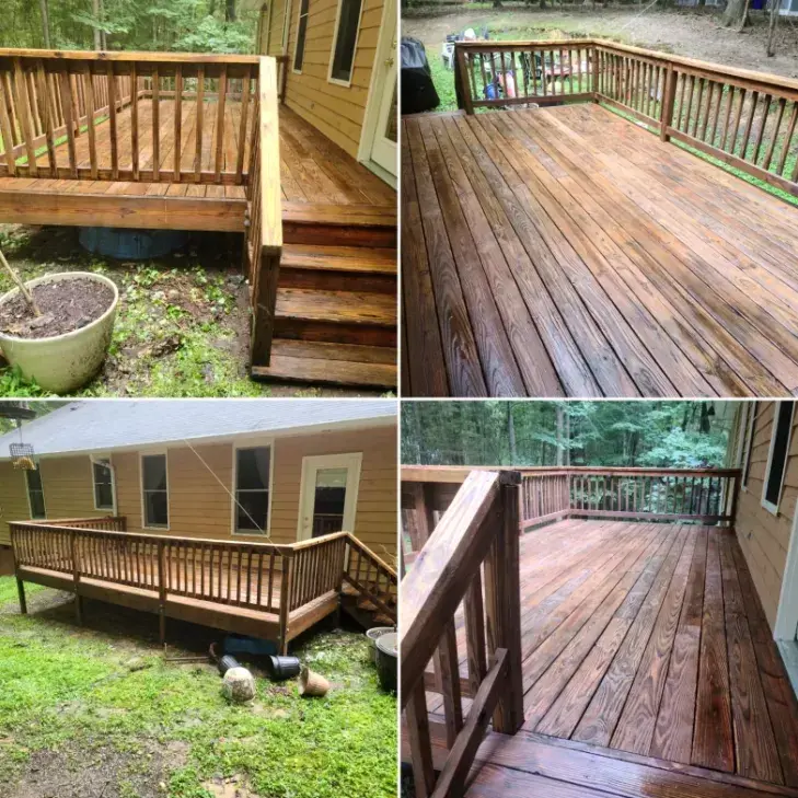 Cleaned Chapel Hill deck ready for new stain and sealer